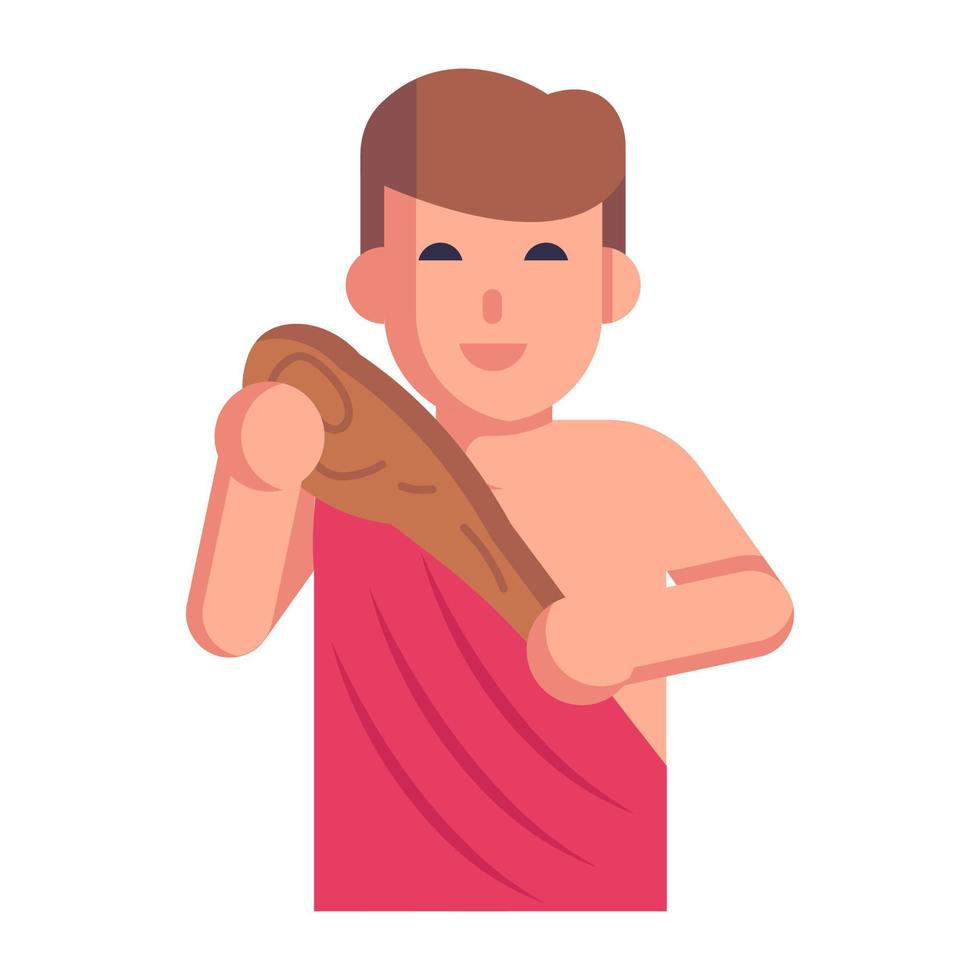 un icono plano bien diseñado de hombre de las cavernas, personaje prehistórico vector