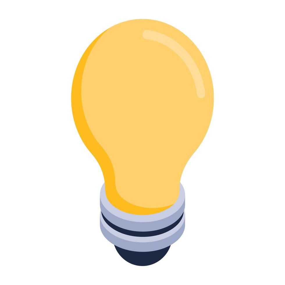 Idea management concept, gear with bulb in isometric style vector