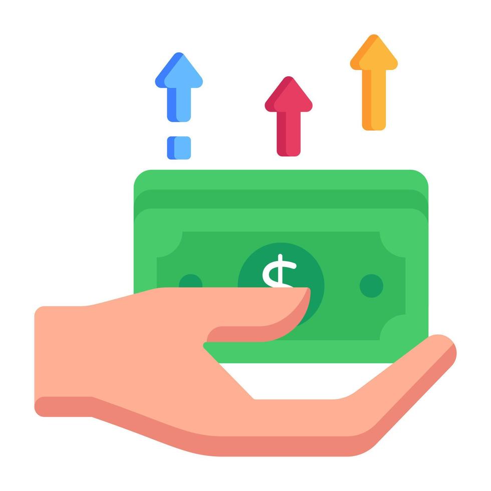 Money holding in hand vector