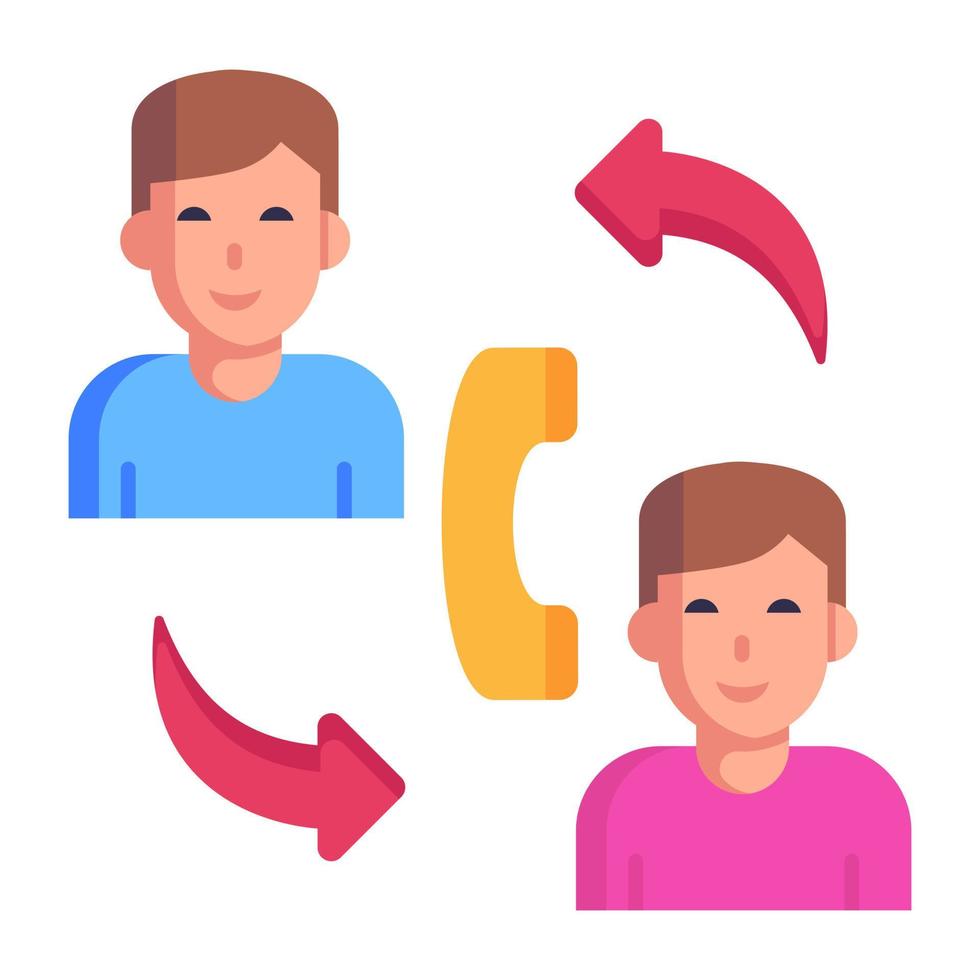 Persons connected with concept of creative team flat icon vector