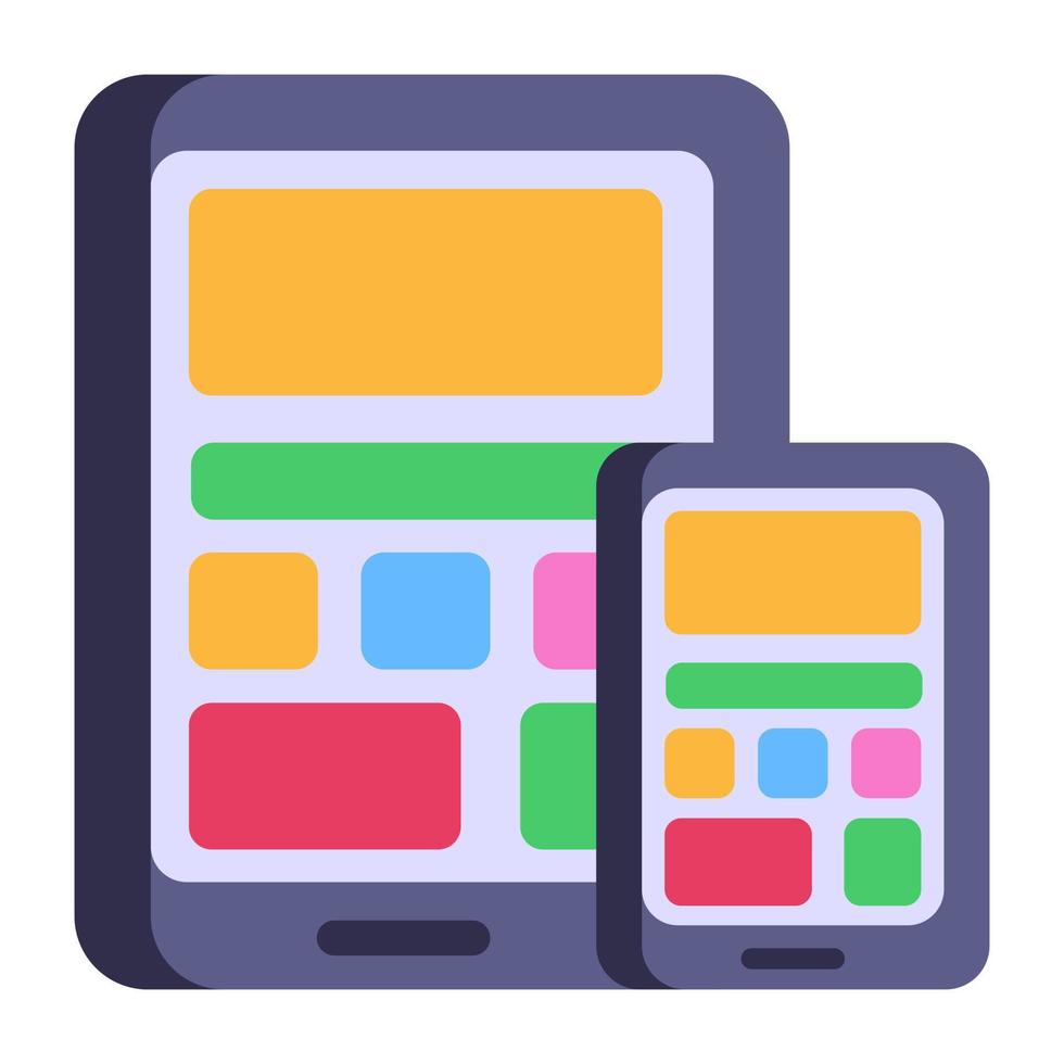 An adaptive responsive design flat icon vector