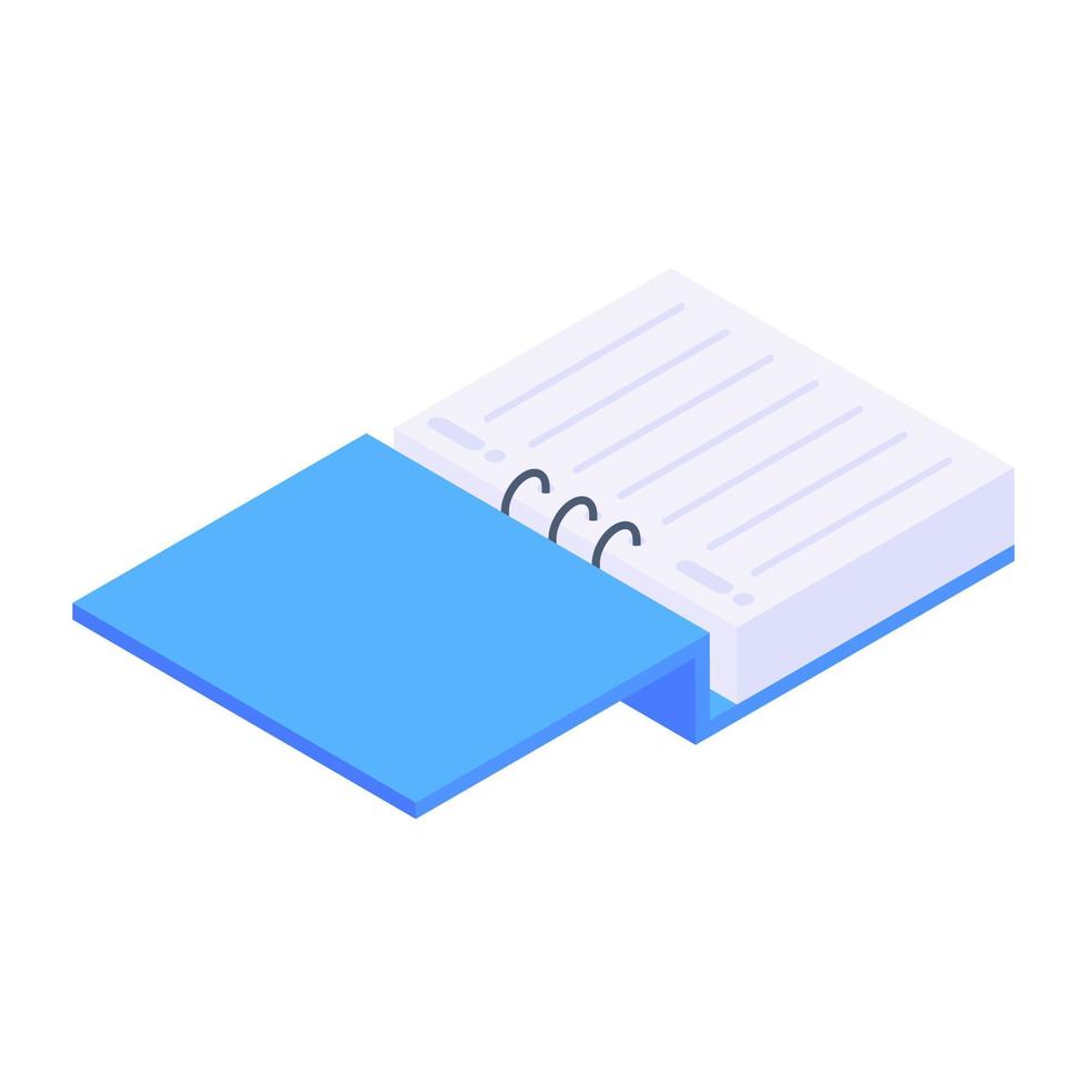 Binder icon in editable isometric design vector