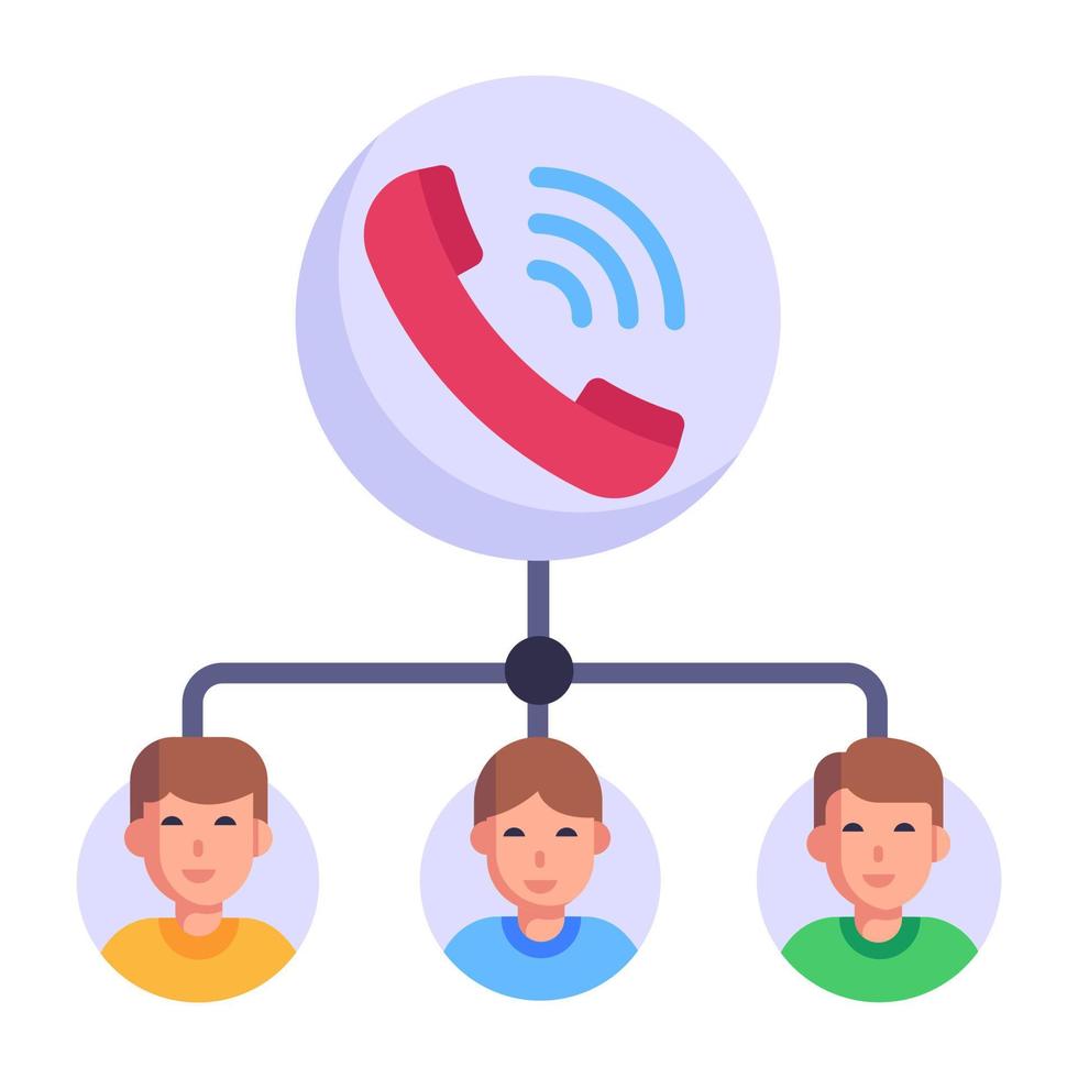 Persons connected with concept of creative team flat icon vector