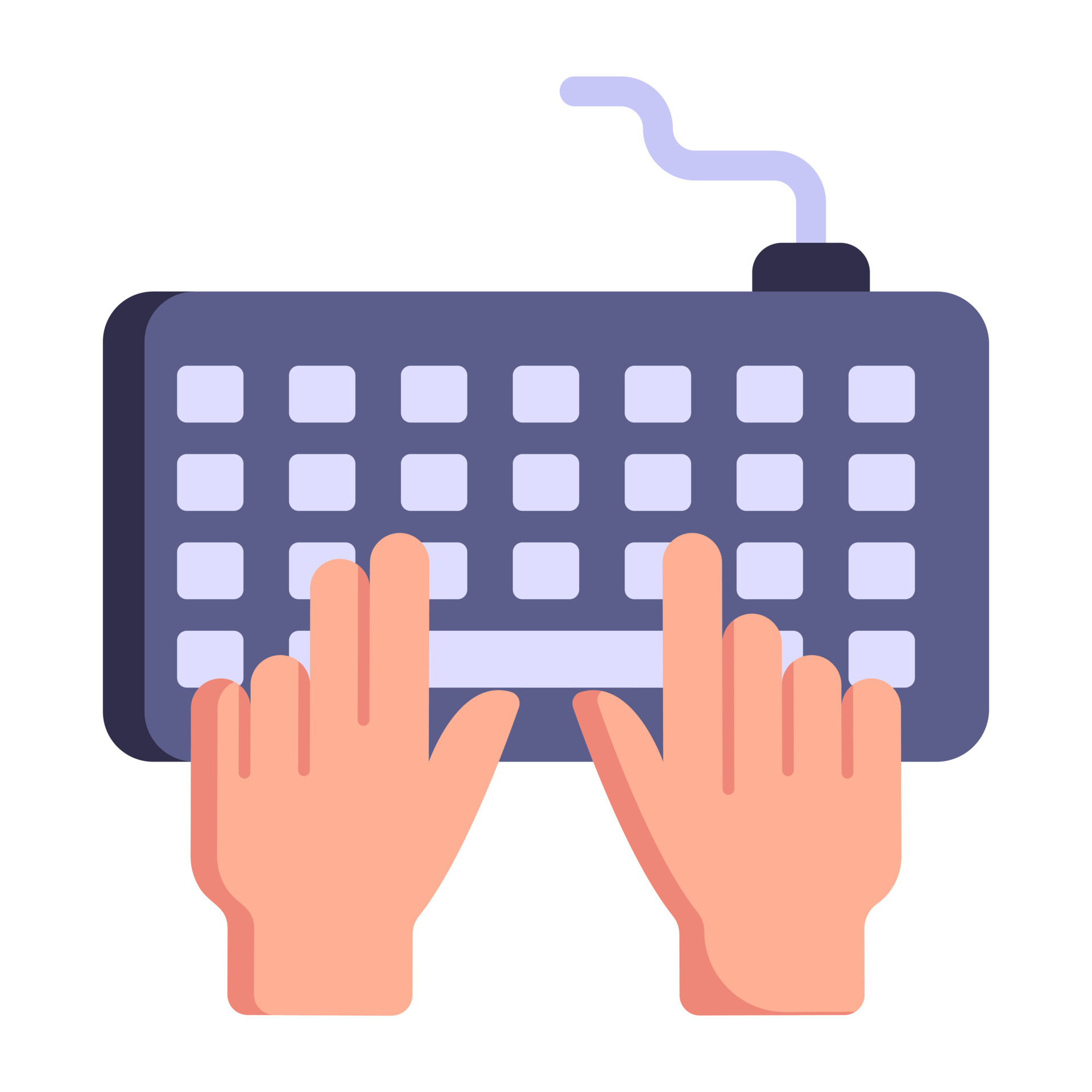 Person typing on a keyboard flat icon 6430485 Vector Art at Vecteezy