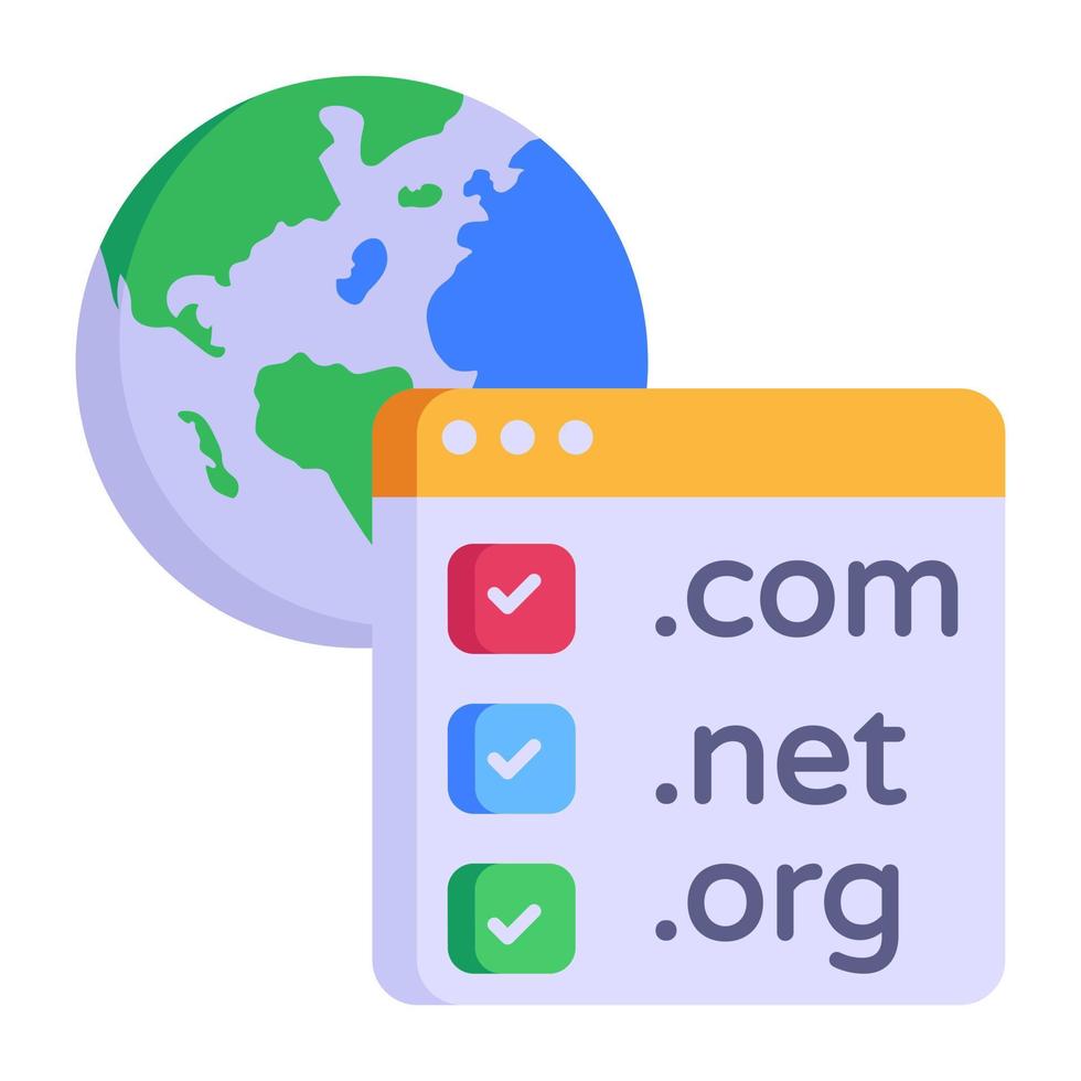 An icon of domain registration flat design vector