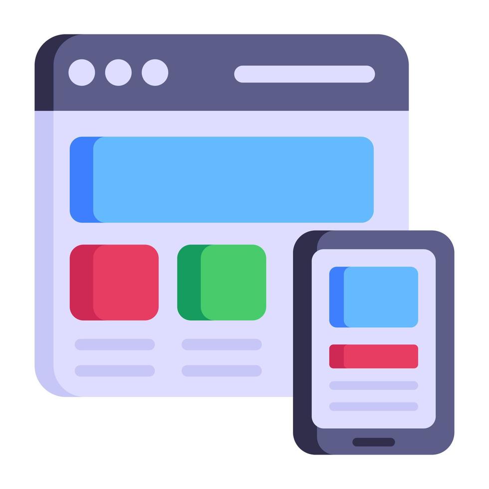 A responsive adaptive design flat icon vector