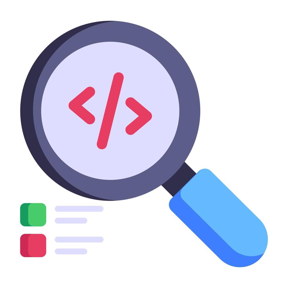 Icon of search coding in flat modern design vector