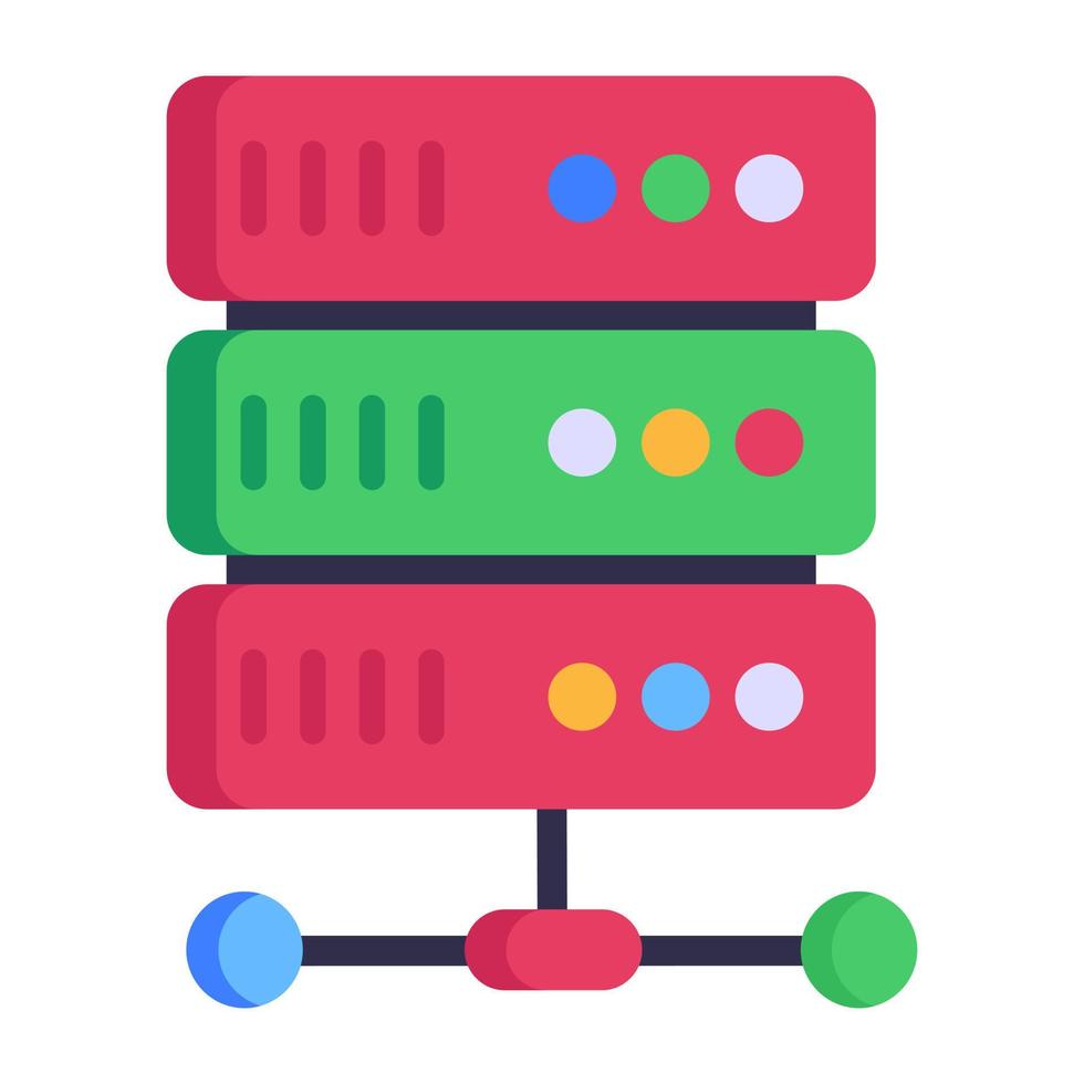 An icon of shared server in modern flat style vector