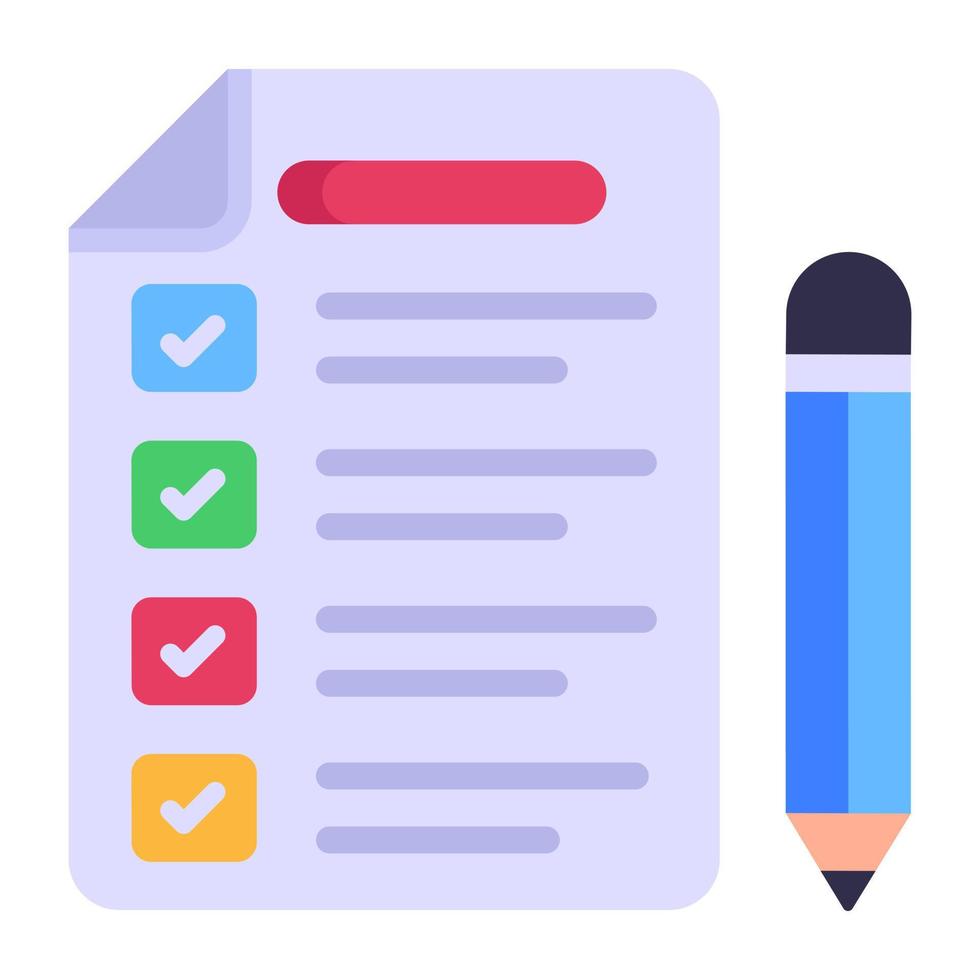 An icon of tasks list flat design vector