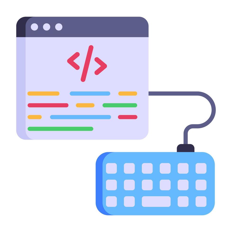 An icon of software development in modern flat design vector