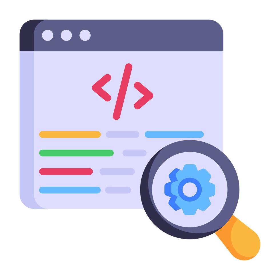 A coding document icon in flat style vector