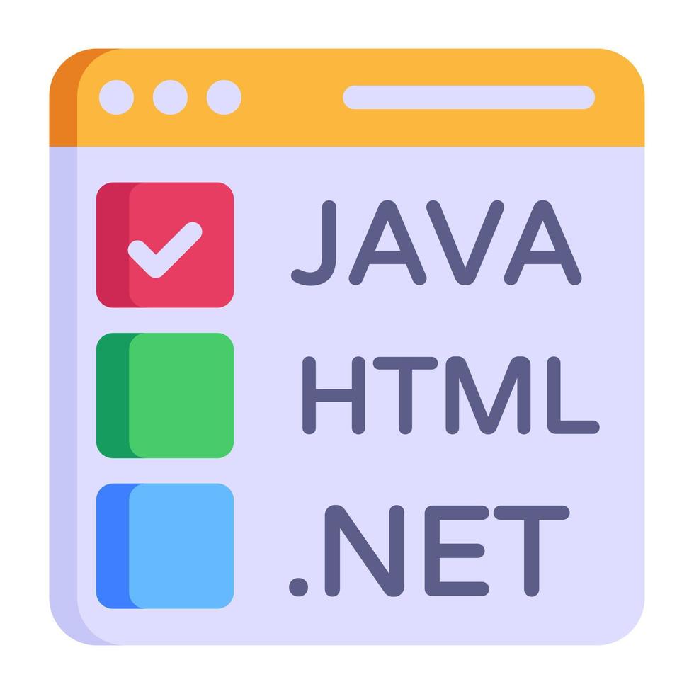 Web languages flat icon, programming languages vector