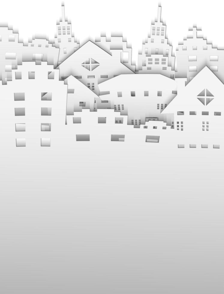 Paper architectural buildings vector