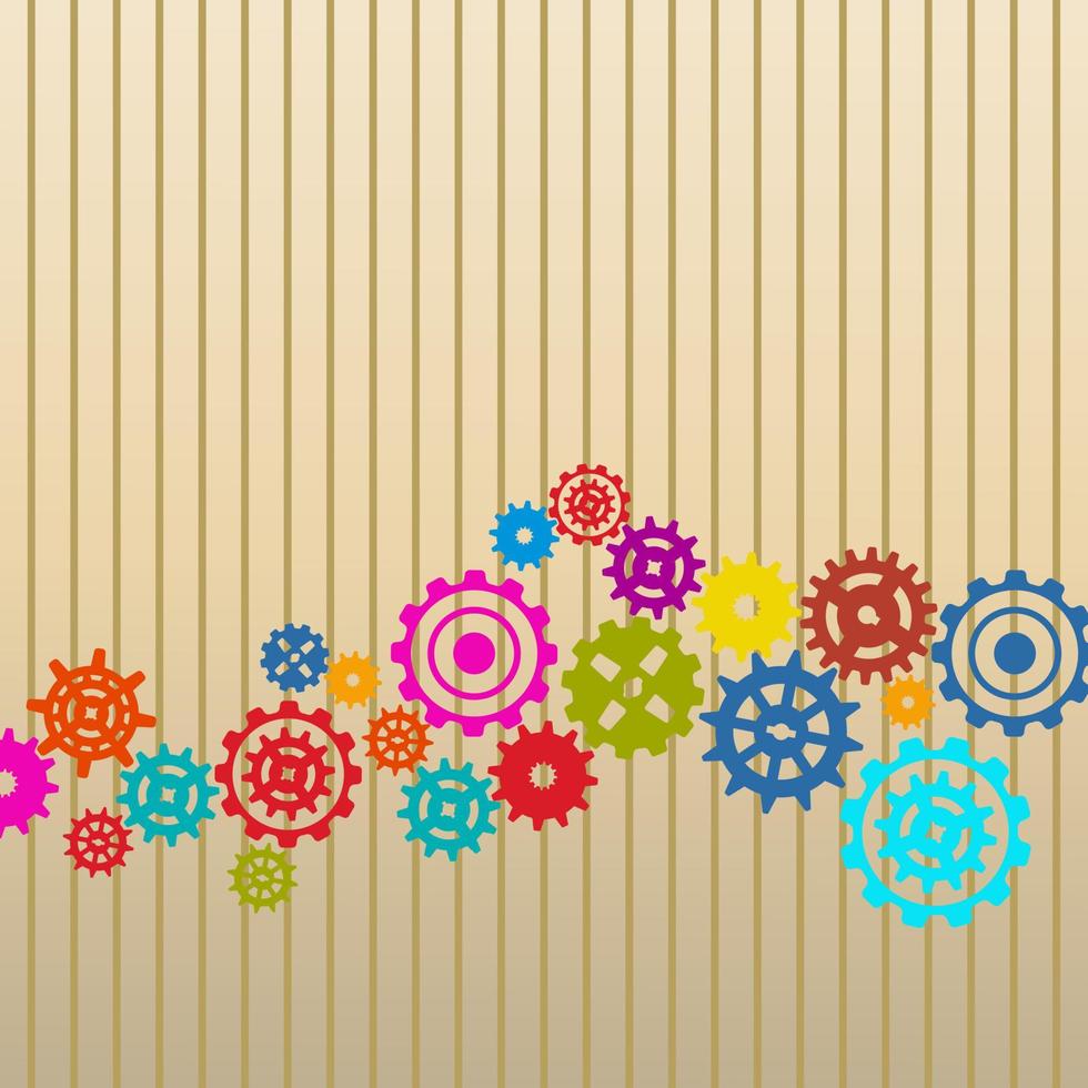 Colorful Gears background vector