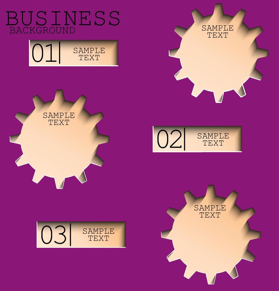 Business purple background with gears and sample text vector