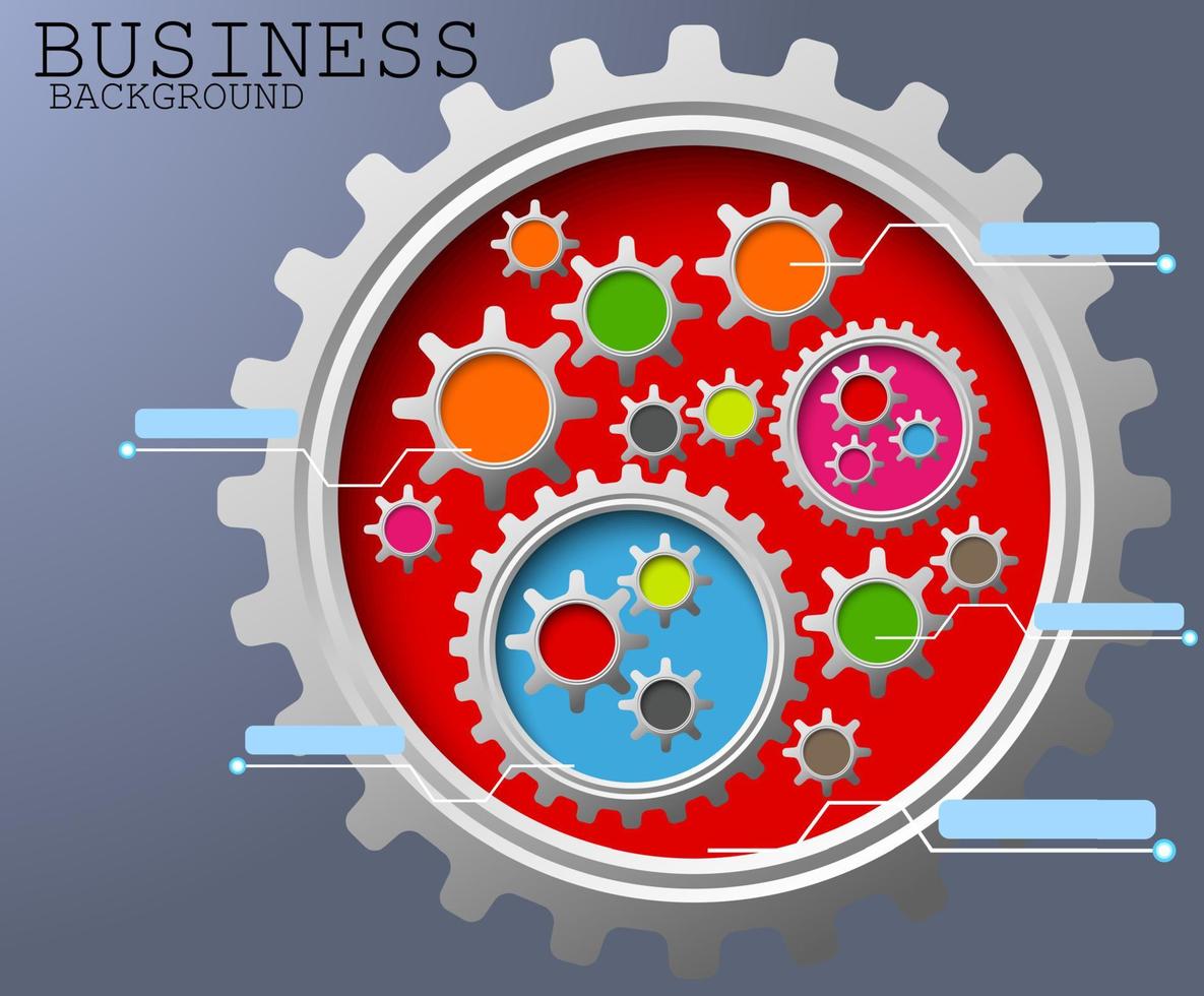 Business background of Gears infographic background vector