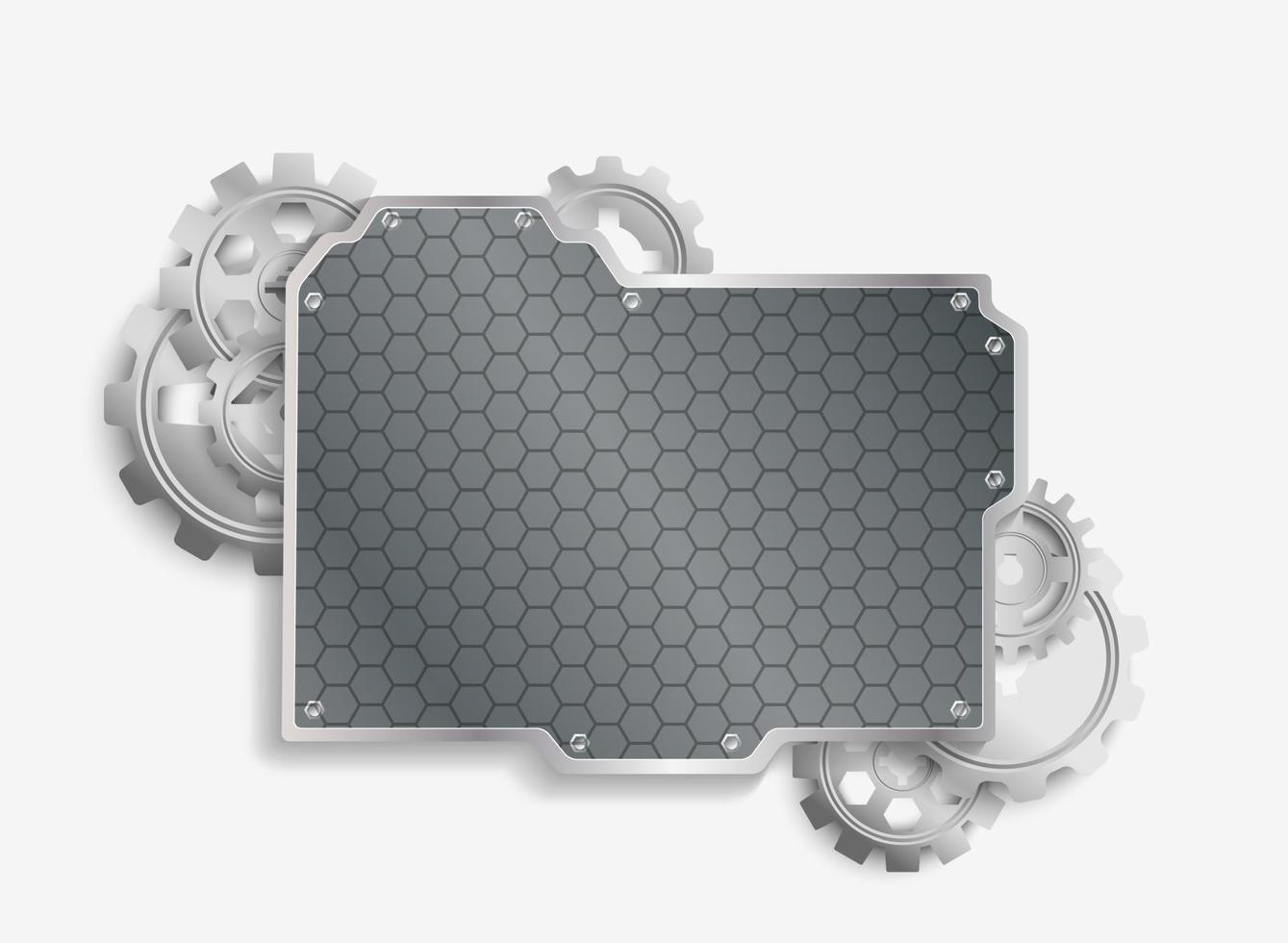Metal Cogs wheels with steel background.vector vector