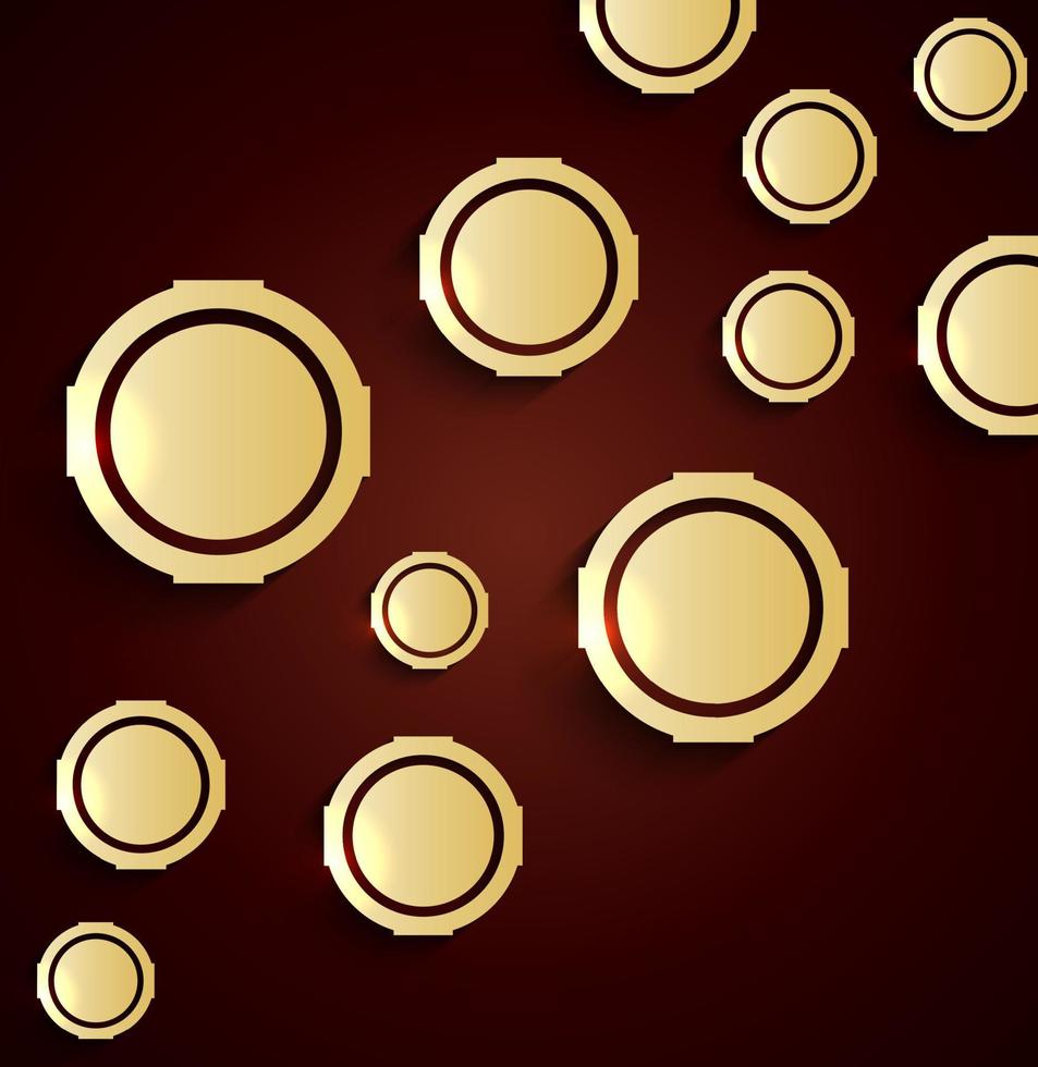 Set of golden 3d buttons.Vector vector