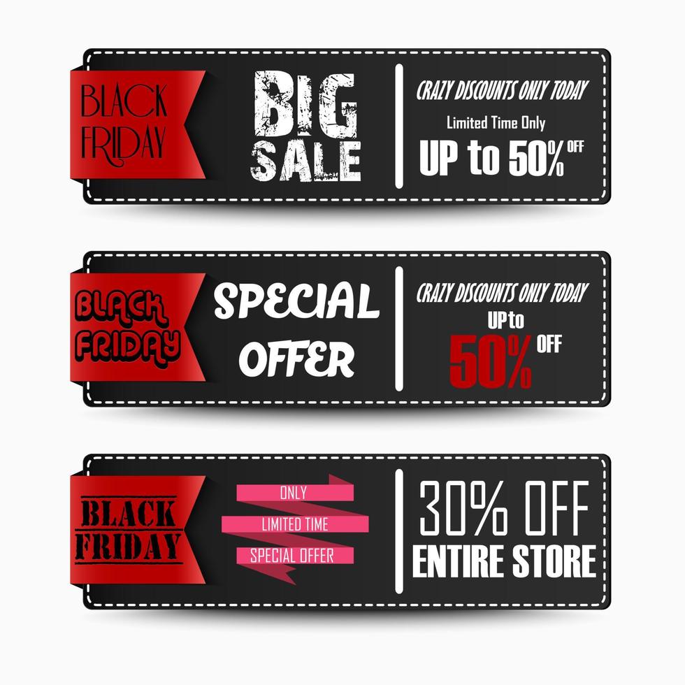 Black friday sale banners vector