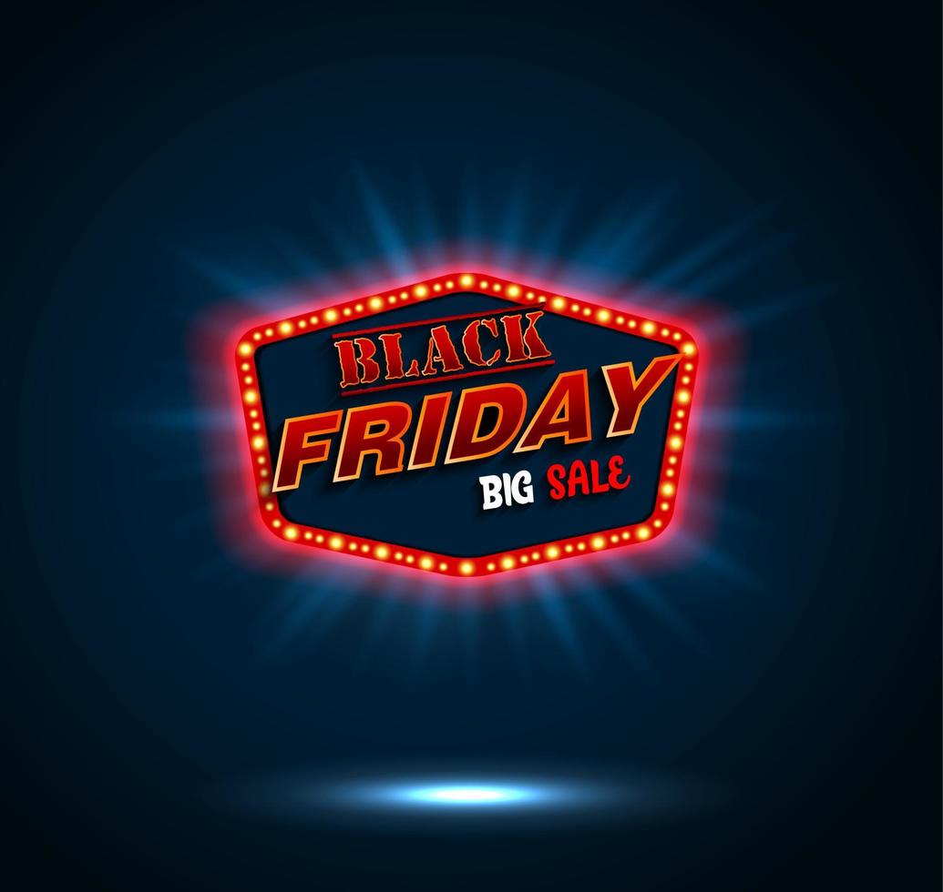 Black Friday retro light frame.vector vector