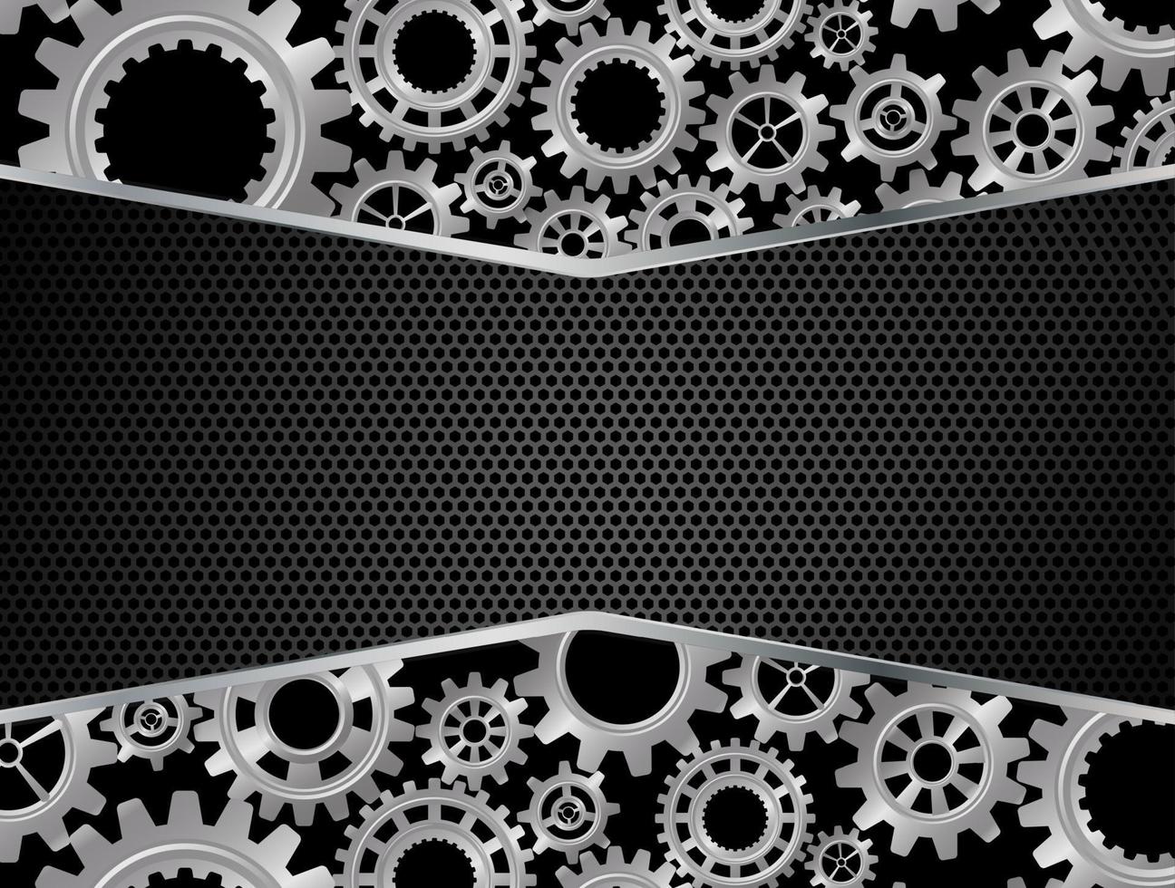 Abstract Gears concept on Black Background.vector vector