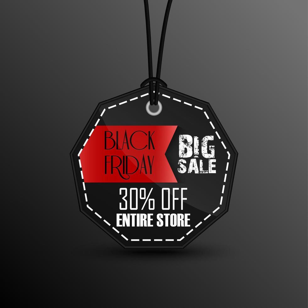 Black friday Price sticker on black background vector