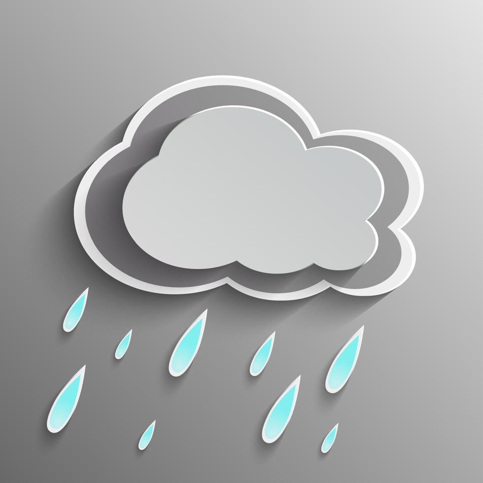 Paper art Rainy cloud background.Vector vector