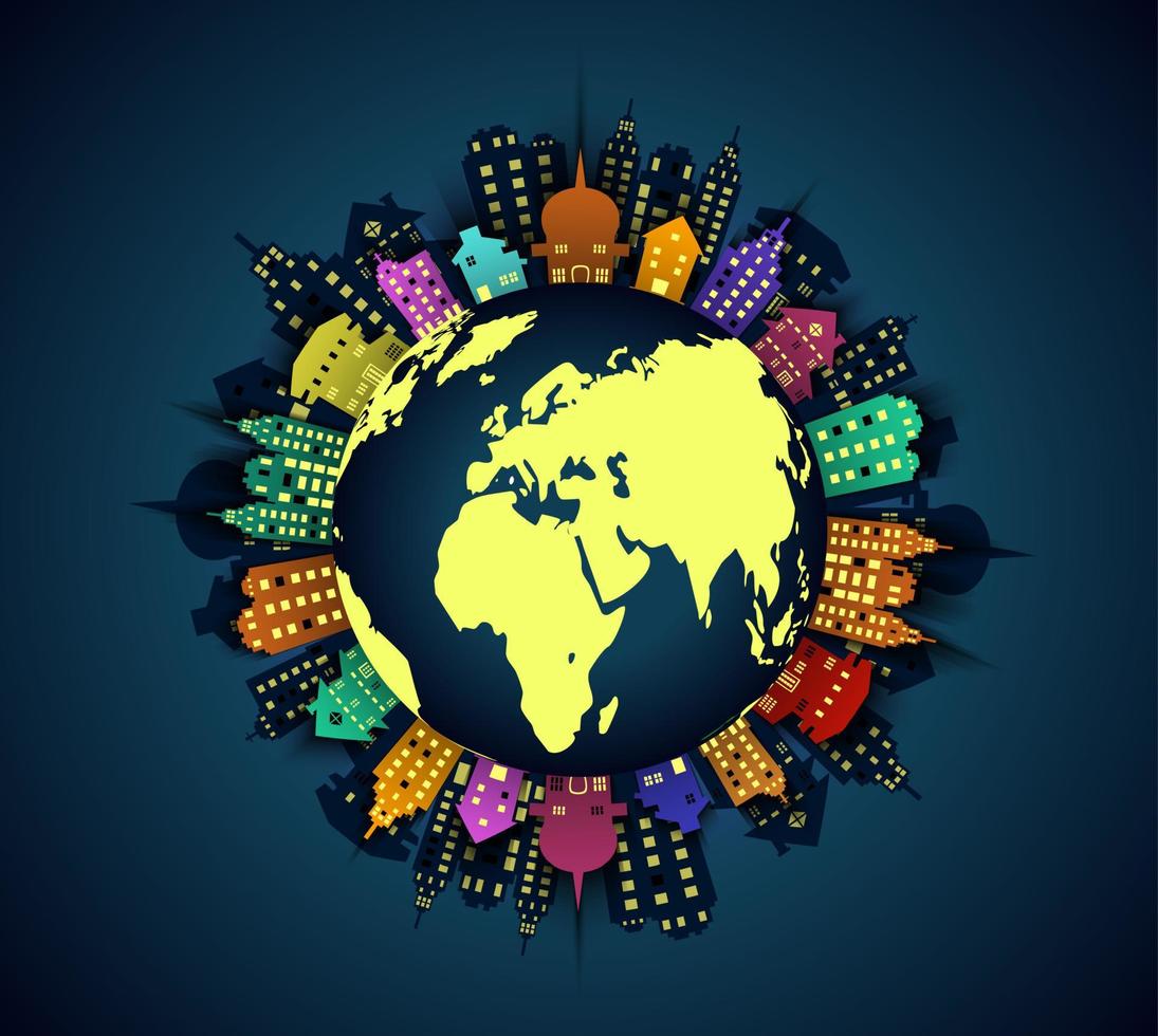Polluted globe background.Vector vector