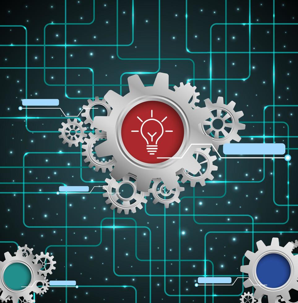 Abstract technology concept with gears background.vector vector