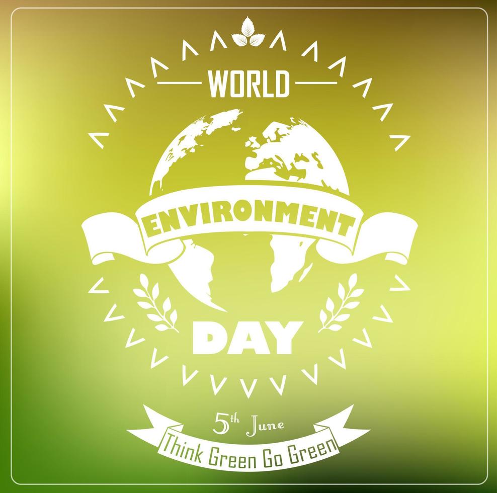 World environment day background with shape typography ribbon and globe.Vector vector