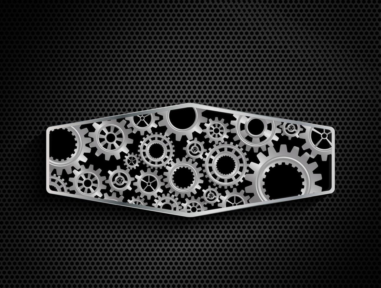 Abstract Gears concept on Black Background.vector vector