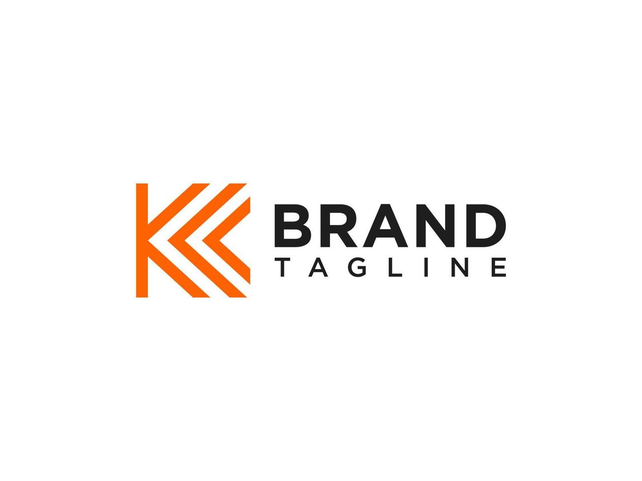 logotipo inicial de la letra k. forma cuadrada naranja aislada sobre fondo blanco. utilizable para logotipos comerciales y de marca. elemento de plantilla de diseño de logotipo de vector plano.