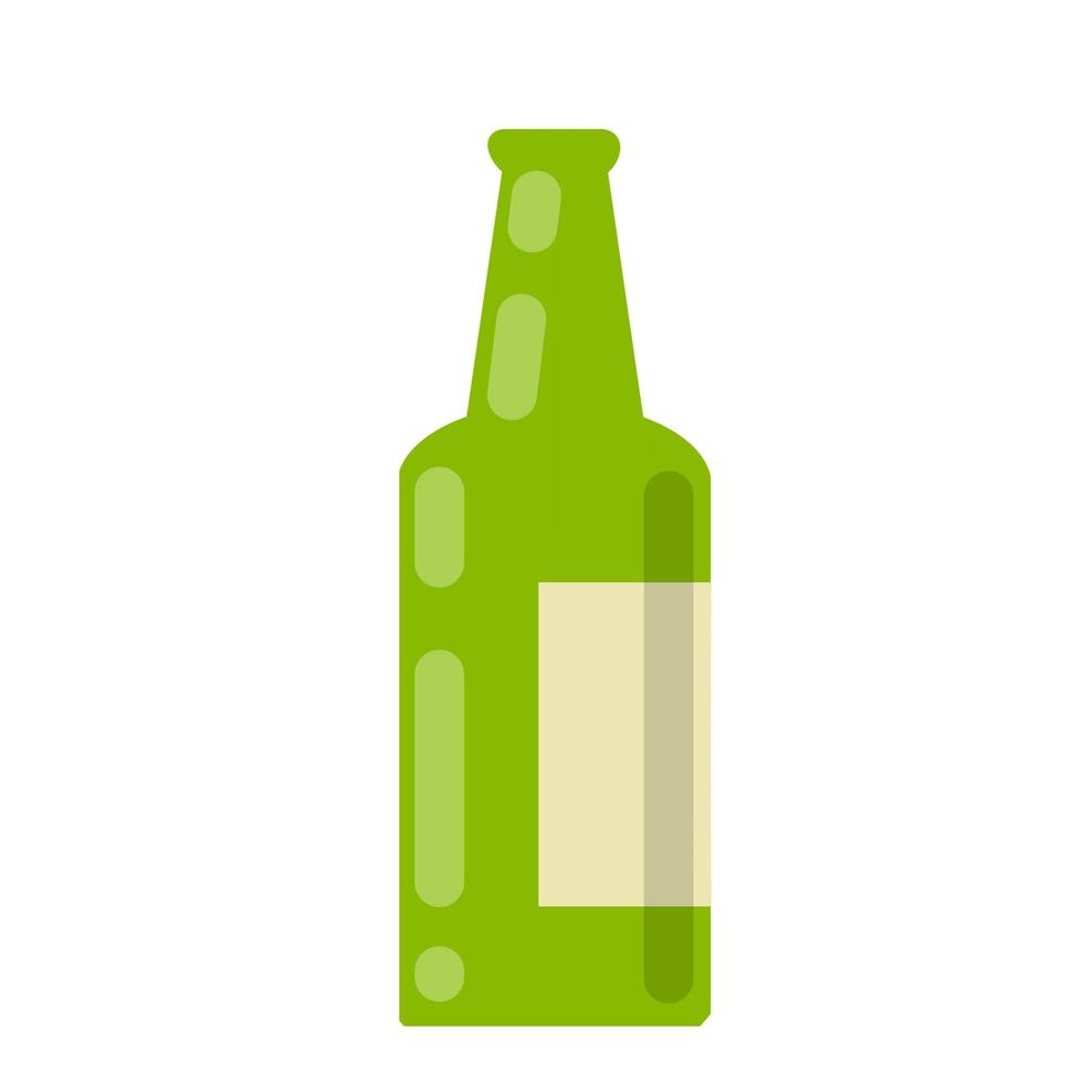 Bottle of beer. Green glass. Containers for alcoholic beverages. vector