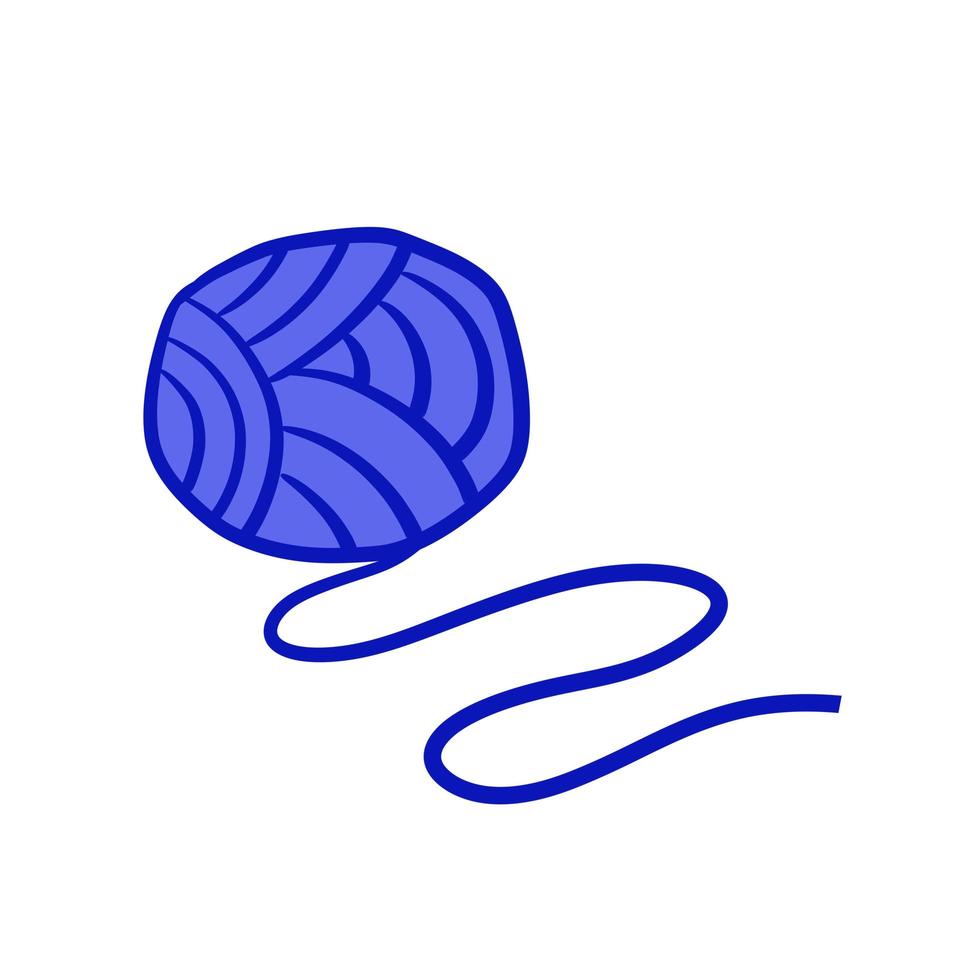 Ball of wool threads. Device for knitting and hobbies. Hand made product. vector