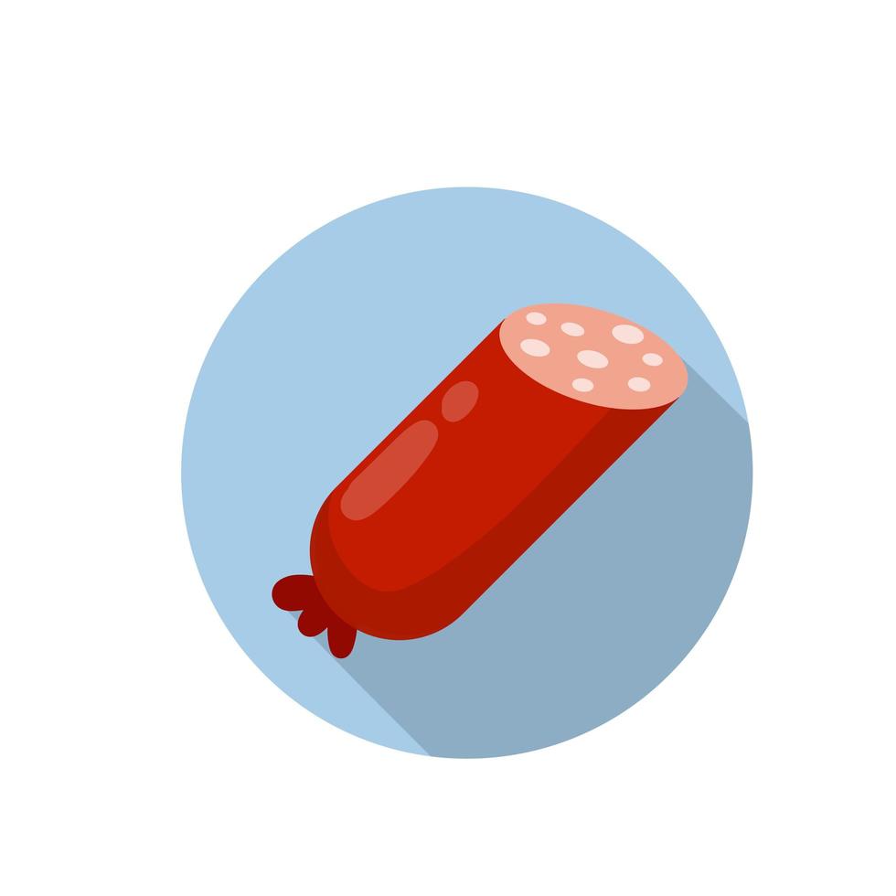 Sausages. Meat food. Icon for the app in a blue circle. vector