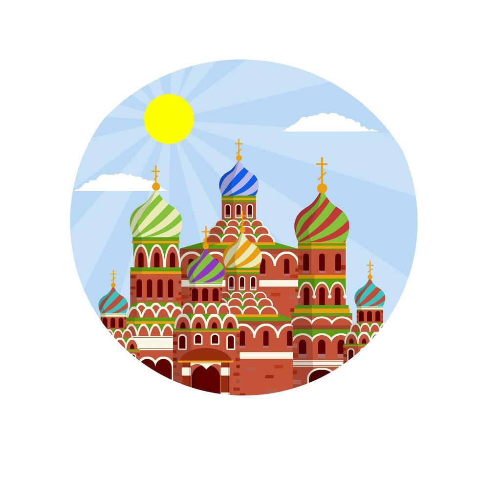 Moscow kremlin. Residence of Russian. President on red square. vector