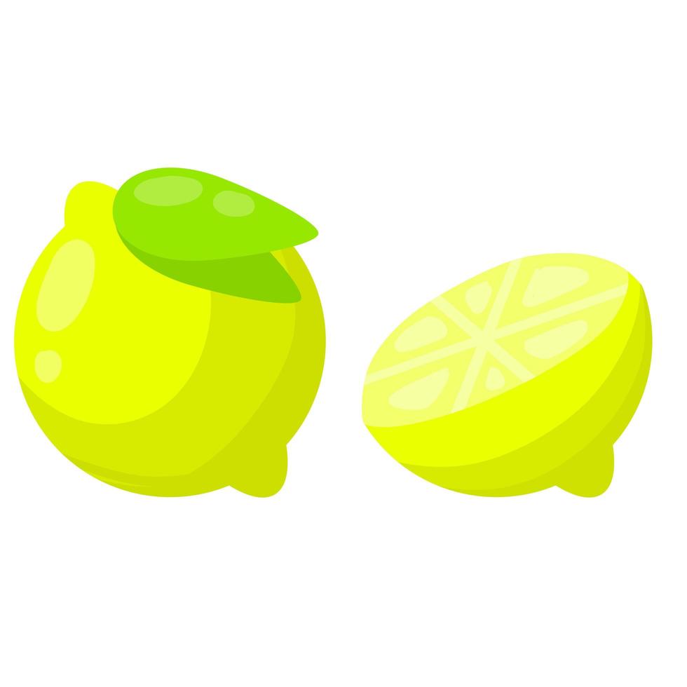 limón vectorial. rodaja de fruta agria. vector