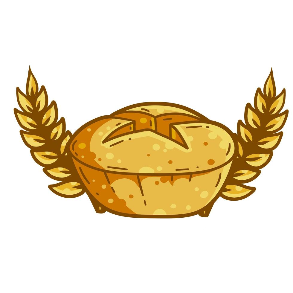 pan. pan dibujado a mano. icono retro de la panadería. vector