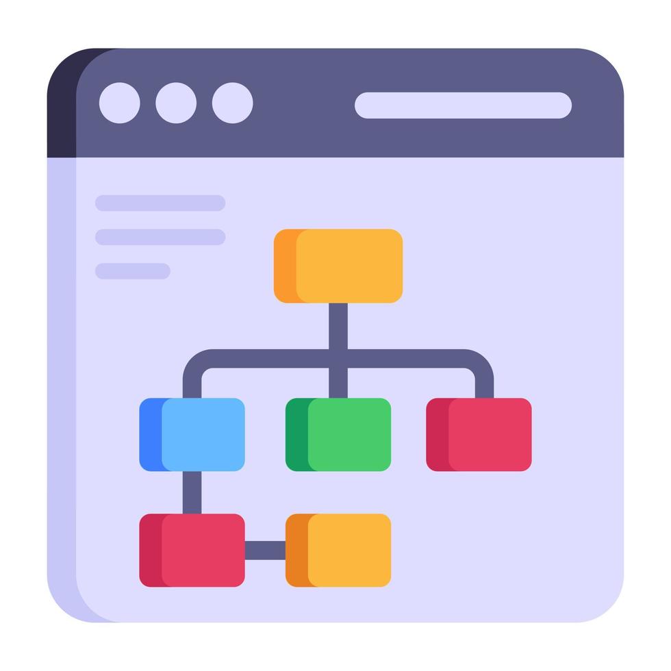 A well-designed flat icon of website flow vector