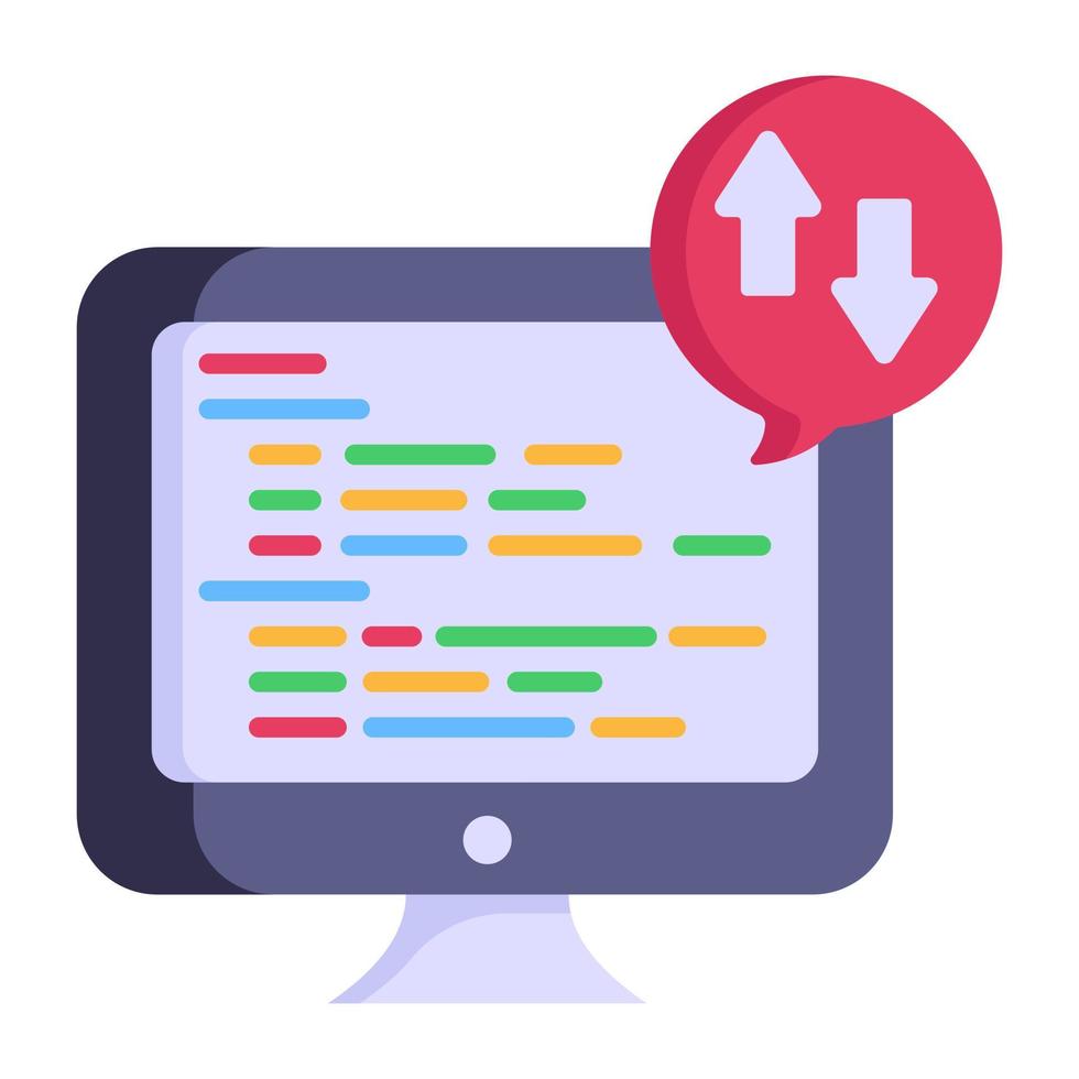 Web development, flat icon of software programming vector