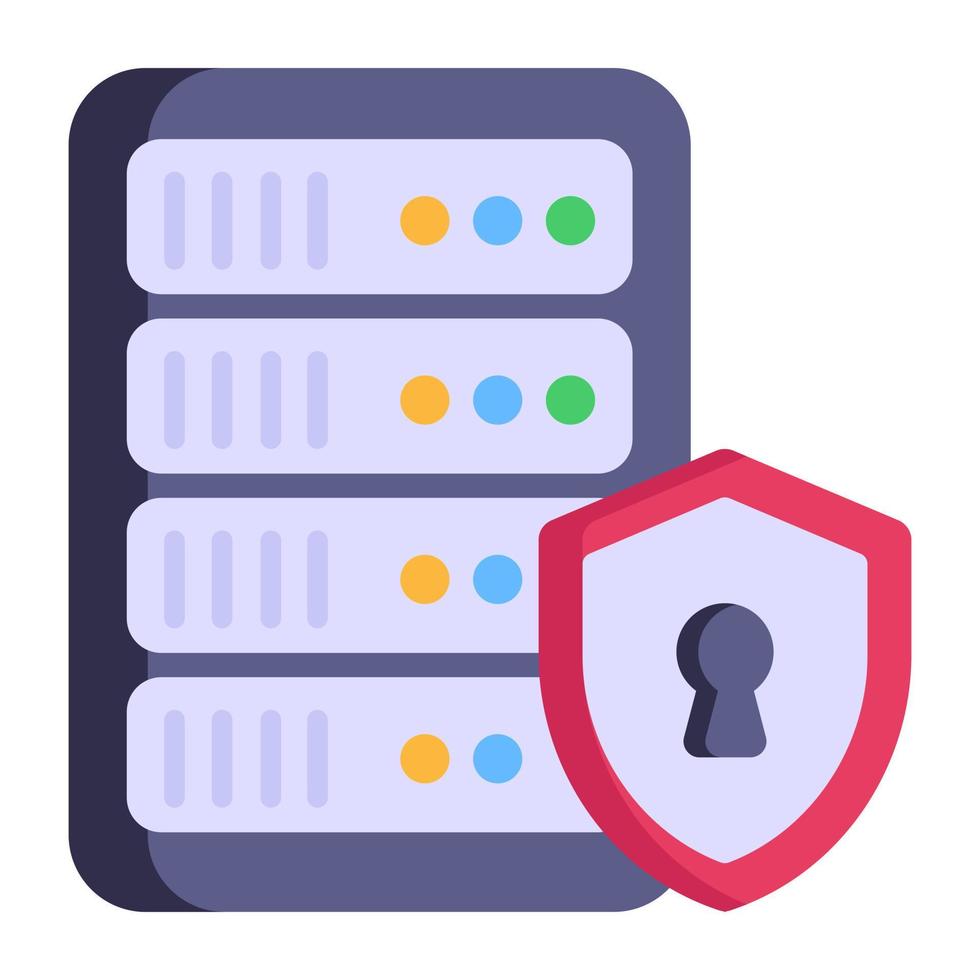 Worldwide data hosting, flat icon of data vector