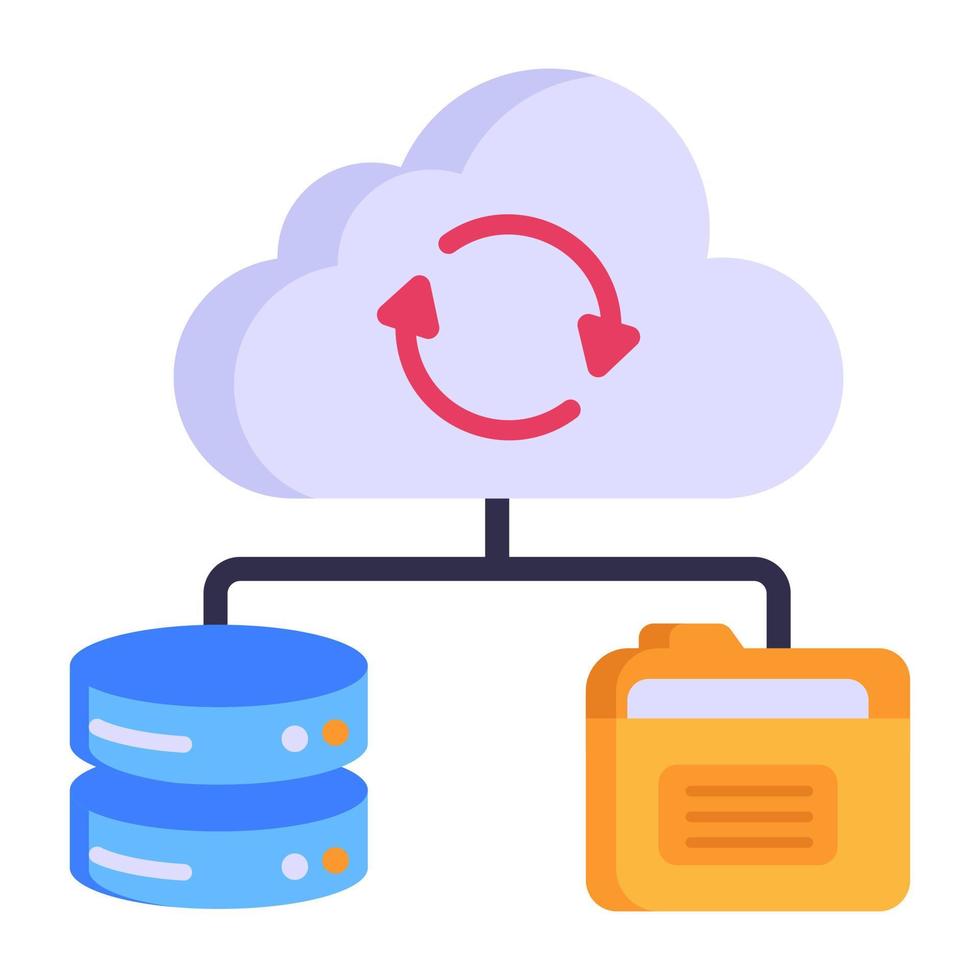 Worldwide data hosting, flat icon of data vector