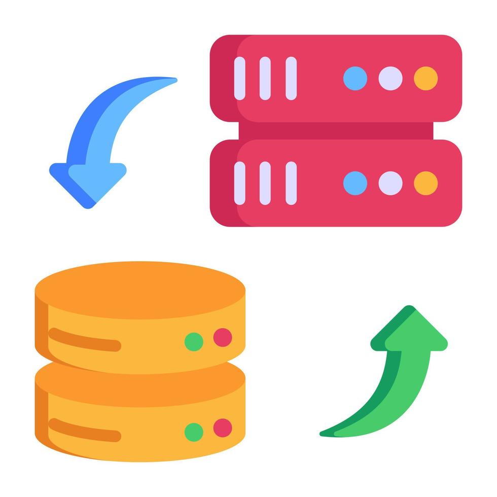 Worldwide data hosting, flat icon of data vector