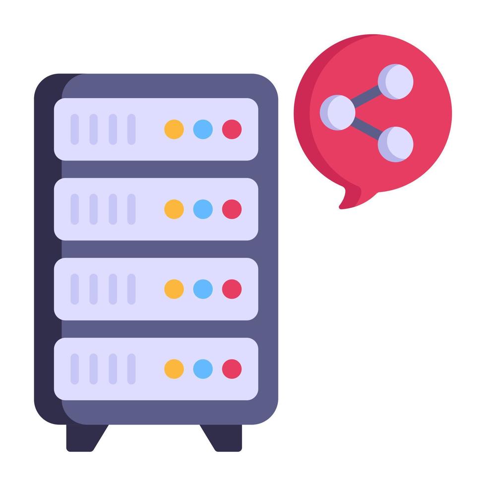 Worldwide data hosting, flat icon of data vector