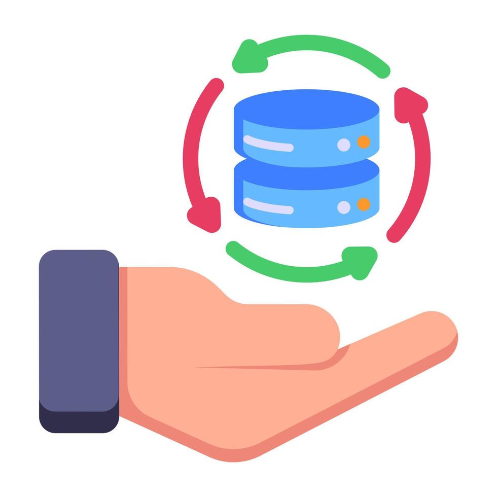 Worldwide data hosting, flat icon of data vector