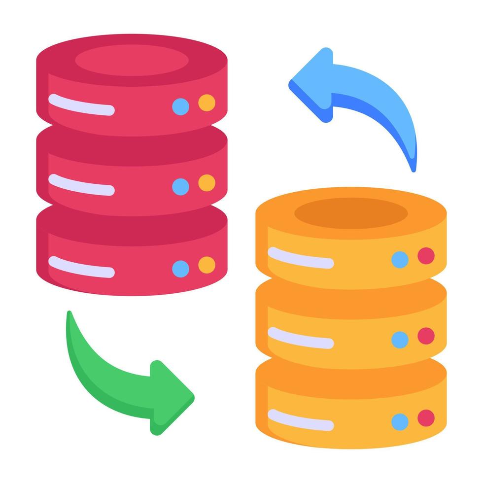 Worldwide data hosting, flat icon of data vector