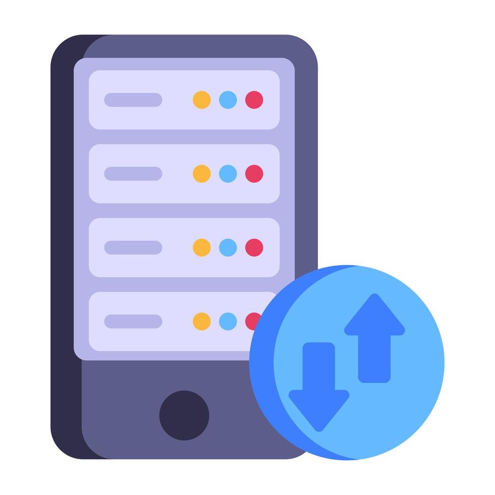 Worldwide data hosting, flat icon of data vector