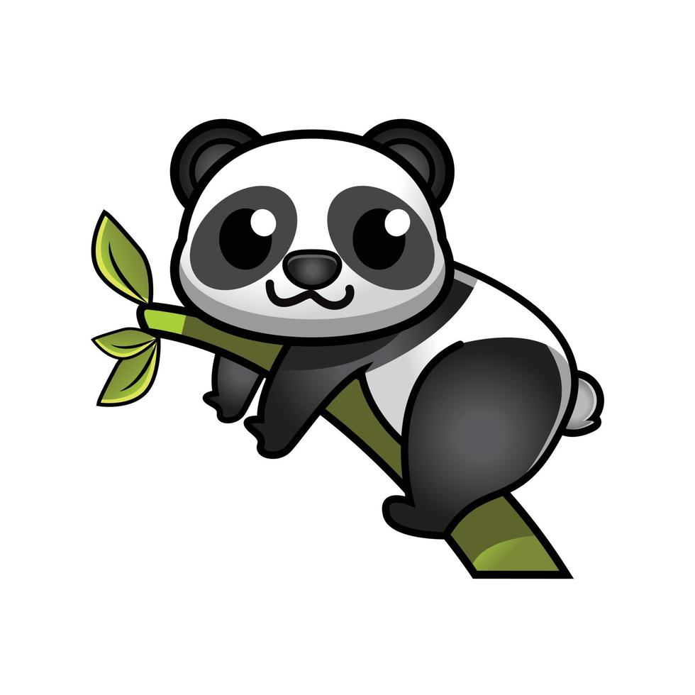 Ilustración de vector de árbol de escalada de panda