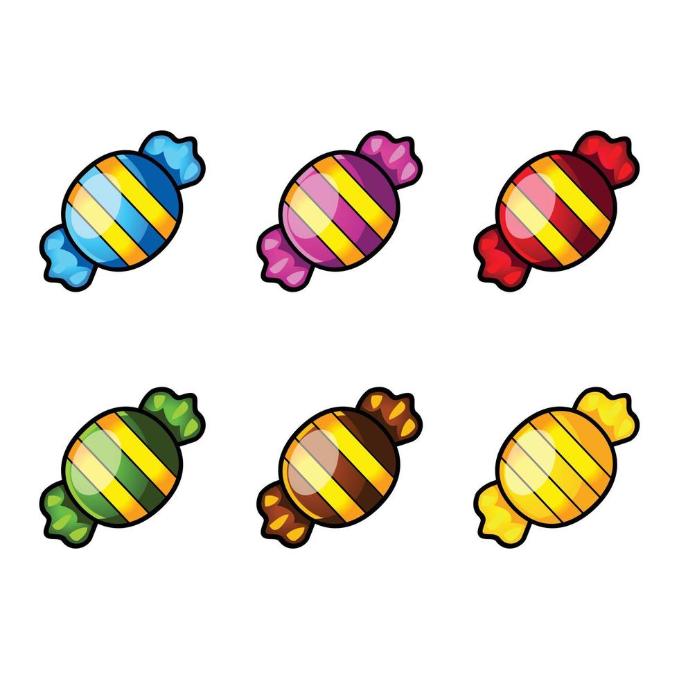 Sweets and candies icons set vector