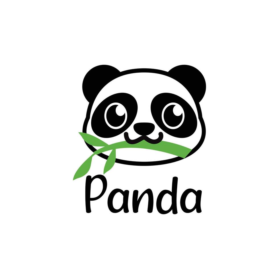 ilustración de vector de icono de logotipo de panda simple